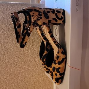 Leopard Block Heel Shoes